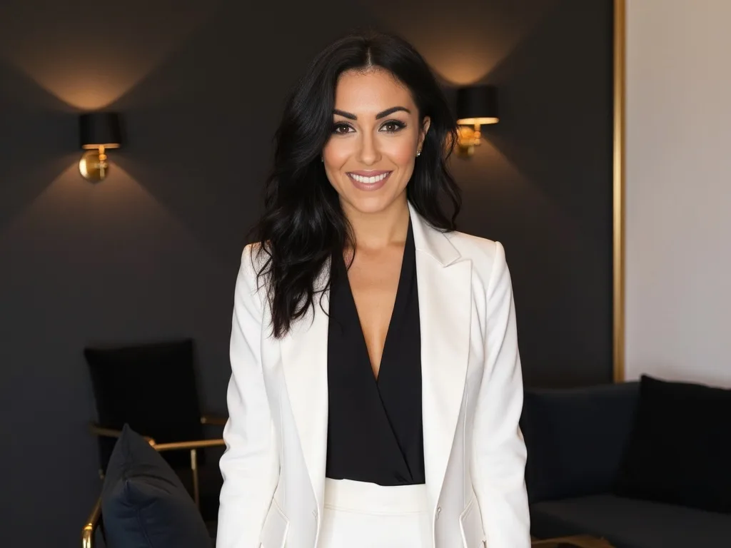 Serena Lerose, Gründerin Serena Lerose im weissen Blazer – Gründerin von Serenas Success System